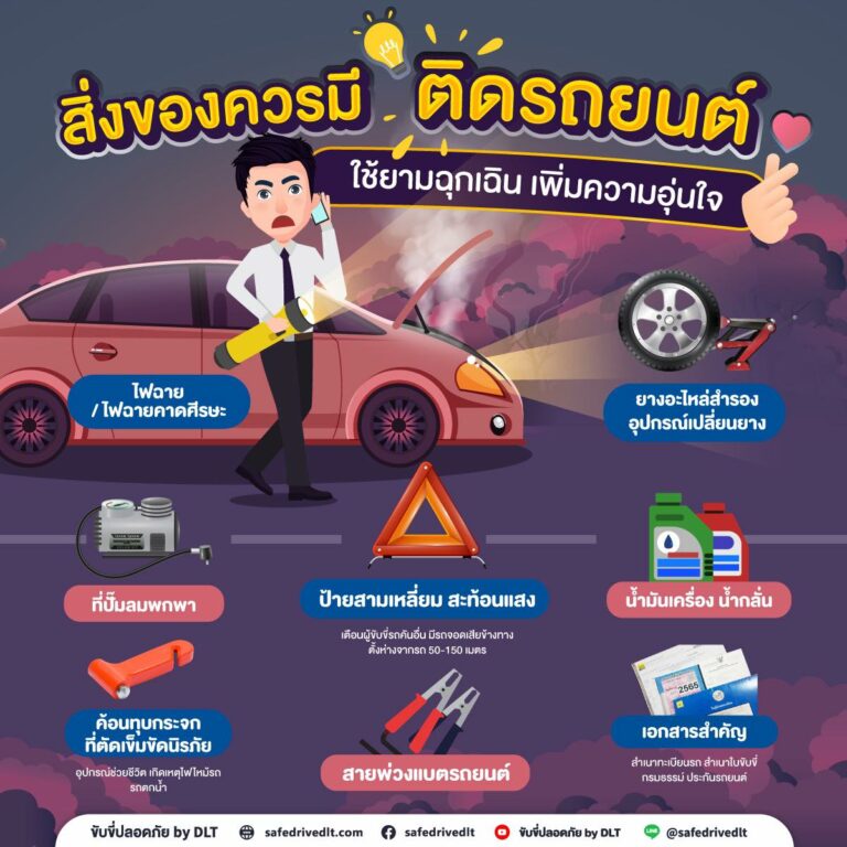 สิ่งของควรมี ติดรถยนต์ ยามฉุกเฉิน