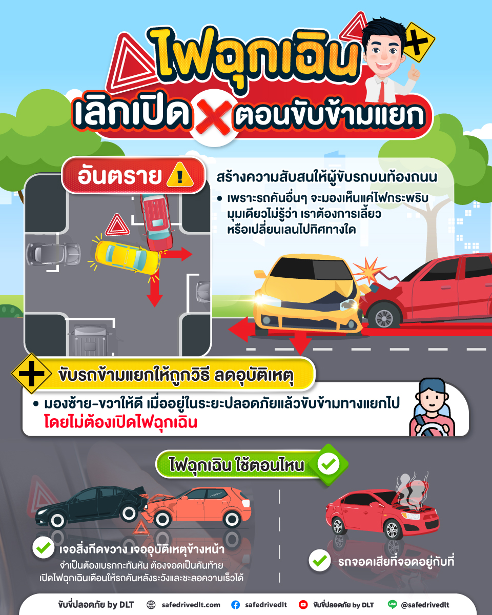 ไฟฉุกเฉิน เลิกเปิด!! ตอนขับข้ามแยก 1 ขับขี่ปลอดภัย ไฟฉุกเฉิน ไม่เปิดข้ามแยก