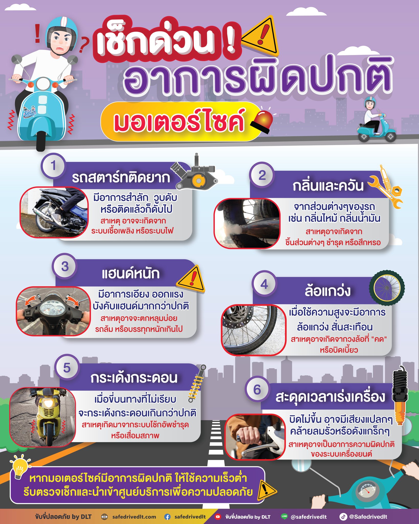 อาการผิดปกติ รถมอเตอร์ไซค์