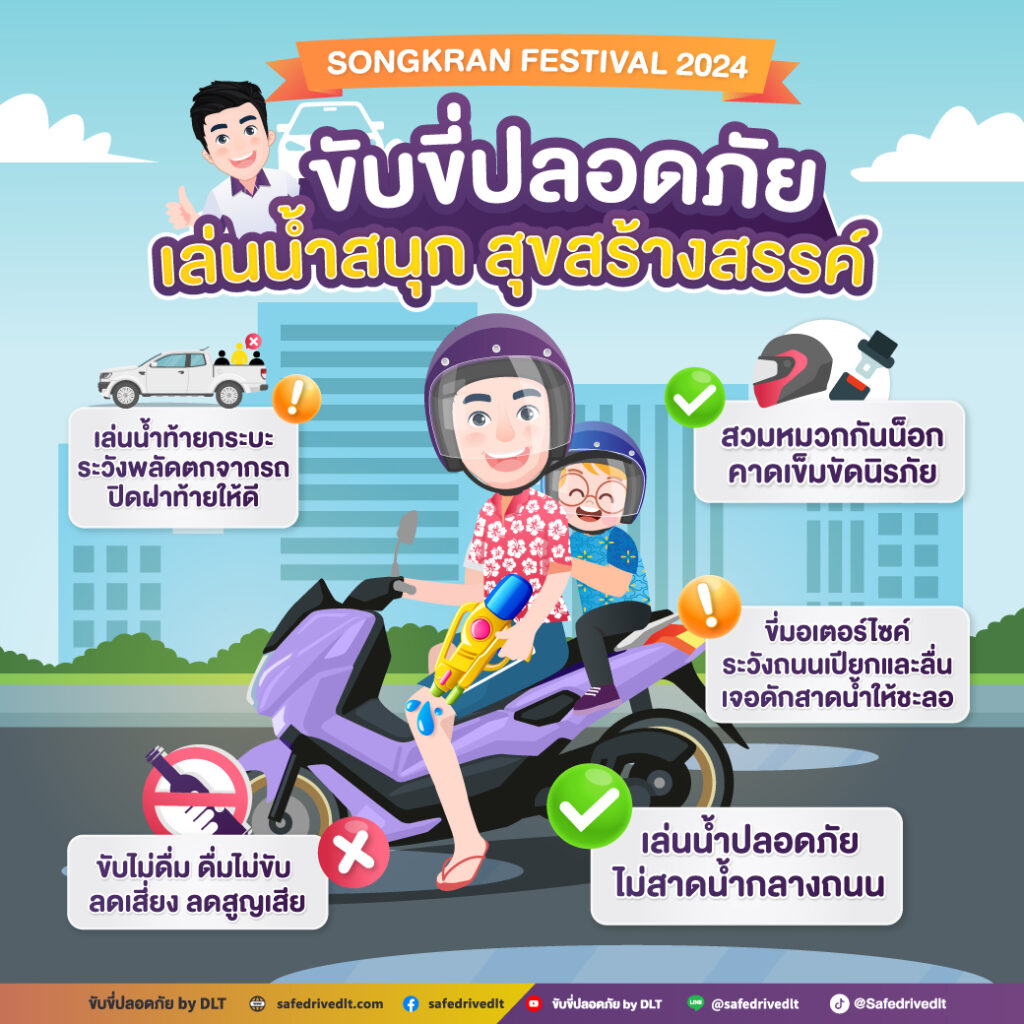 ขับขี่ปลอดภัย เล่นน้ำสนุก สุขสร้างสรรค์-สงกรานต์ 2567 3 สงกรานต์67 สุขสันต์วันสงกรานต์ กรมการขนส่งทางบก