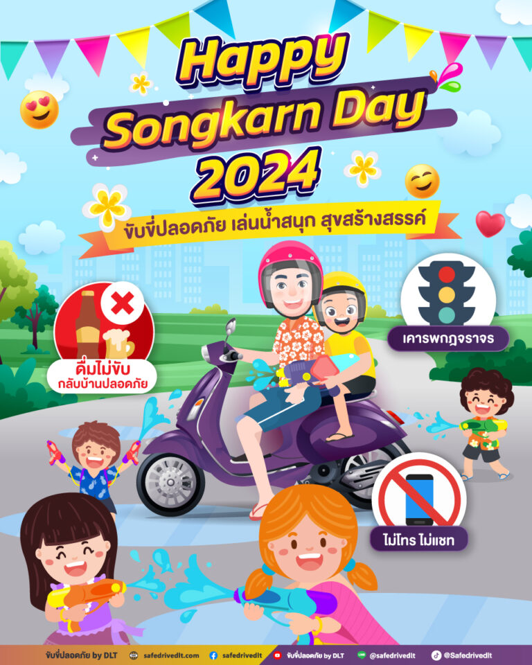 สุขสันต์วันสงกรานต์ สงกรานต์2567 ขับขี่ปลอดภัย
