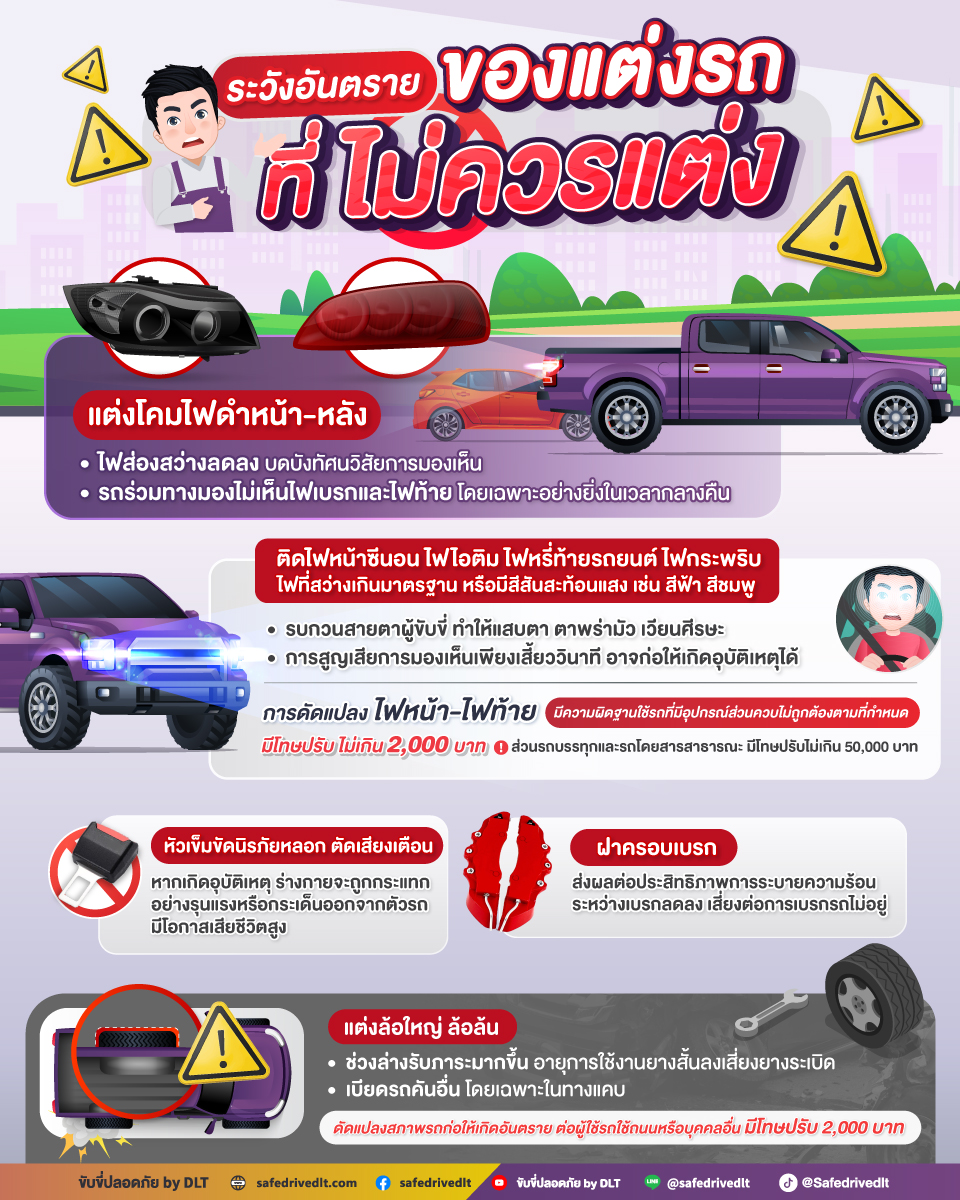 อันตรายจากของแต่งรถ ที่ไม่ควรแต่ง