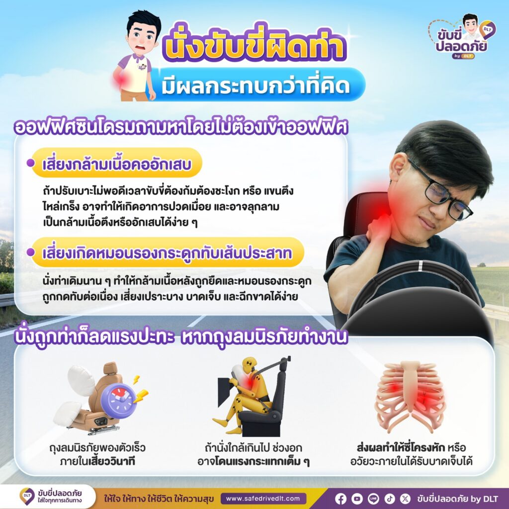 นั่งขับขี่ผิดท่า มีผลกระทบกว่าที่คิด dlt