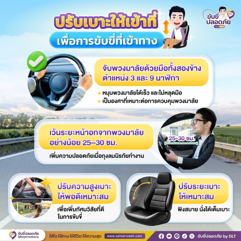 ปรับเบาะให้เข้าที่ dlt 1