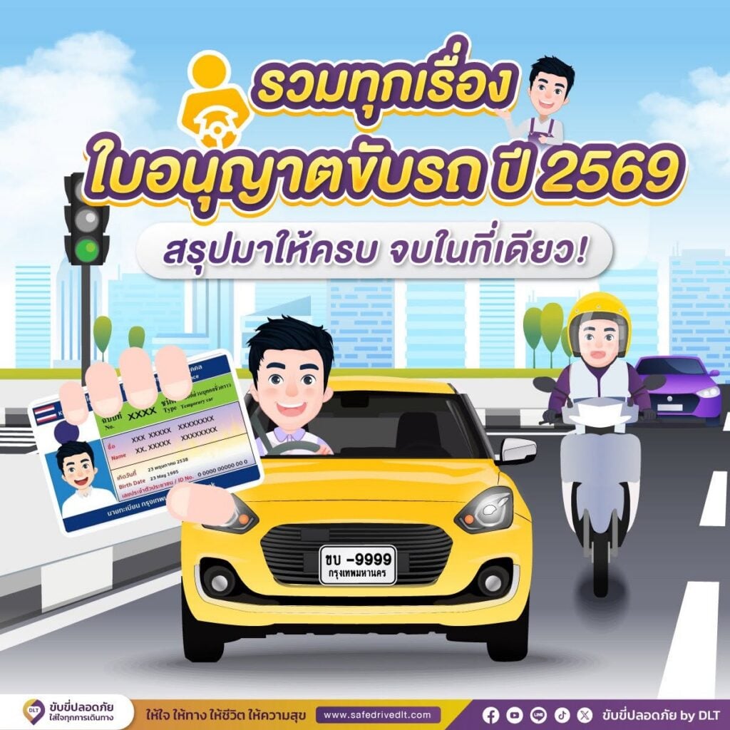 หน้าแรก 27 สรุปขั้นตอนการต่อใบอนุญาตขับรถ ปี 2569