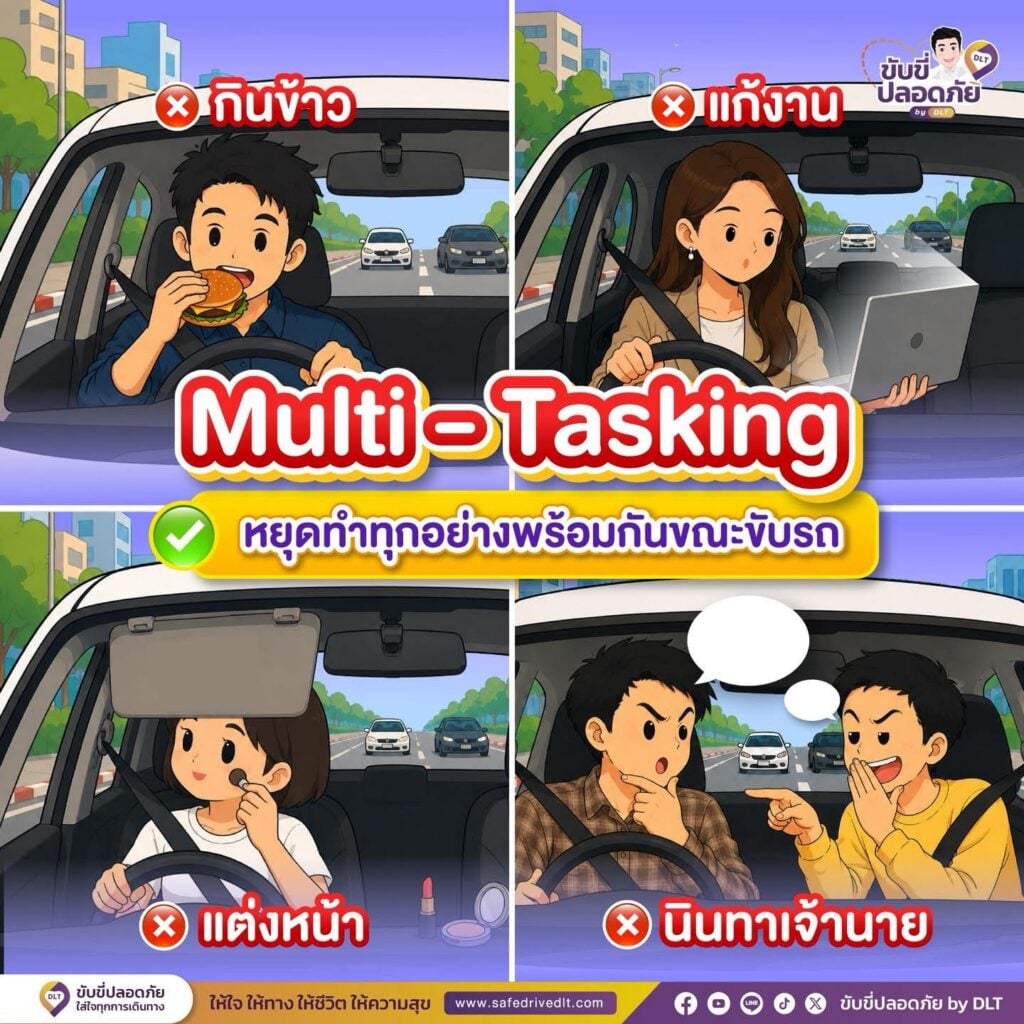 พฤติกรรมเสี่ยง ขณะขับขี่ 5 พฤติกรรมขณะขับขี่ 4