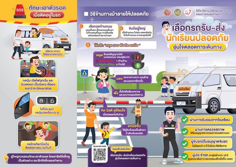แผ่นพับเดินทางปลอดภัยด้วยรถโรงเรียน 01